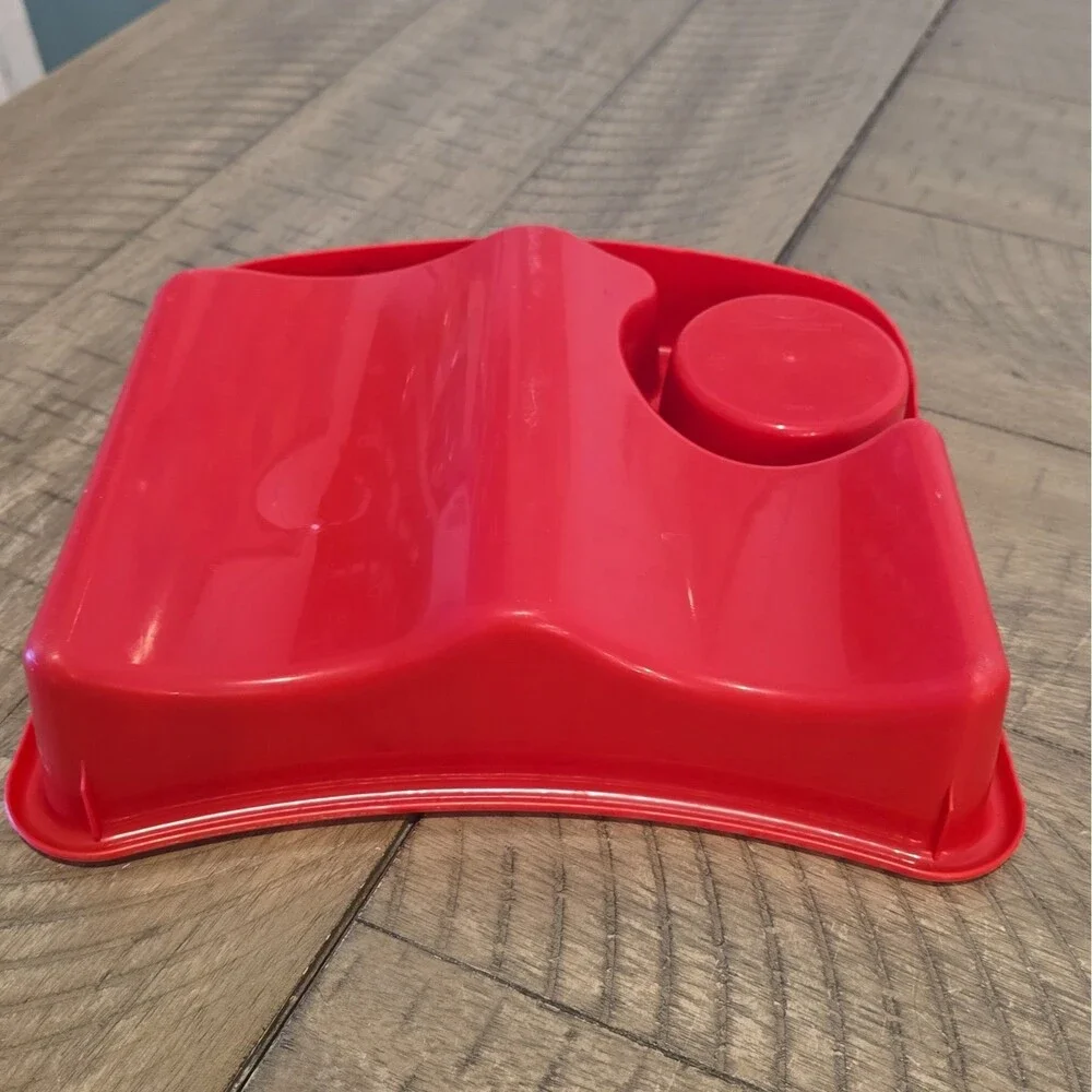 Buc-ees Red Kids Lap Snack Tray Cup Holder Organizer Car Camping Travel